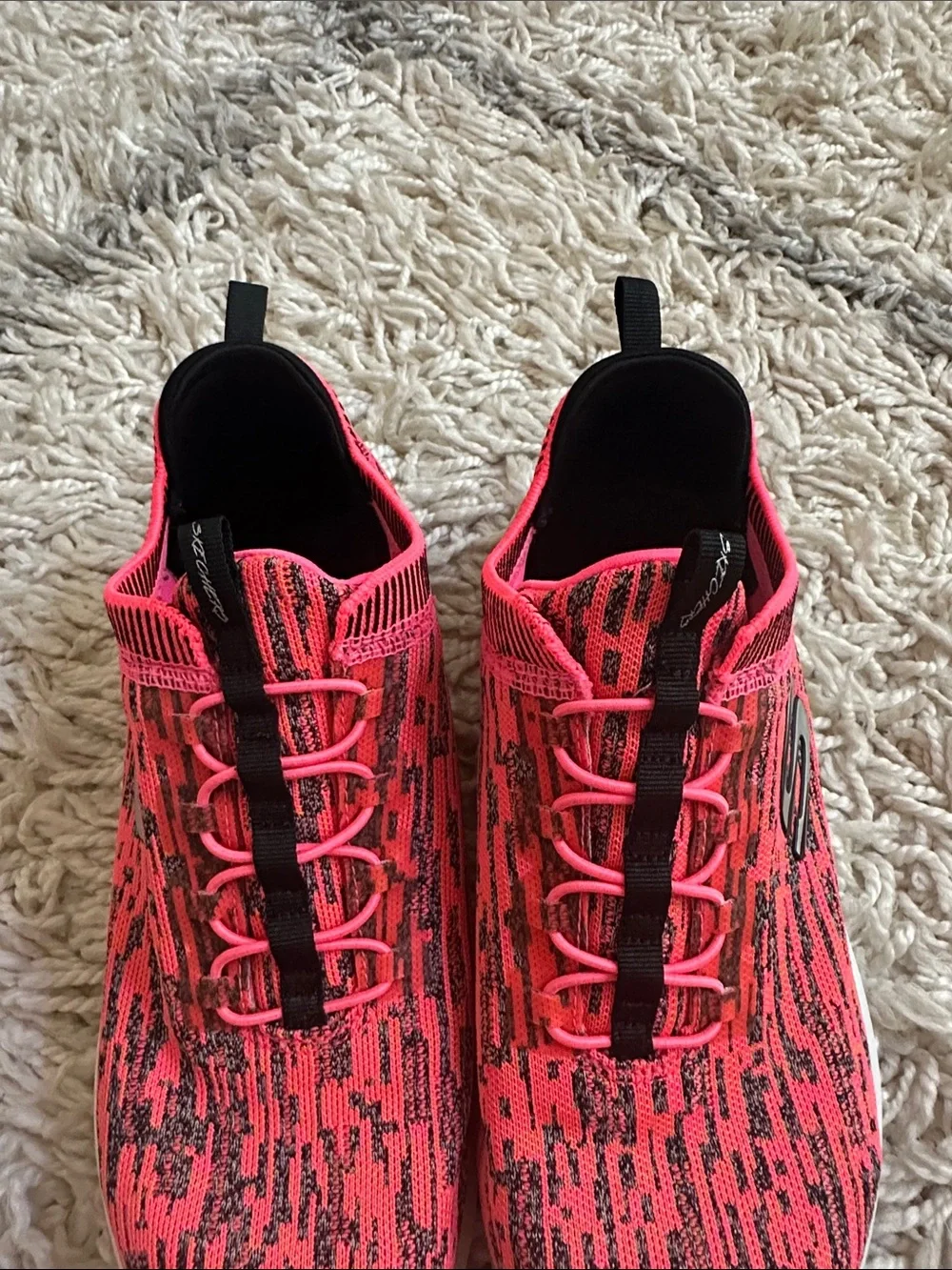 Skechers Slip On Pink Black Shoe